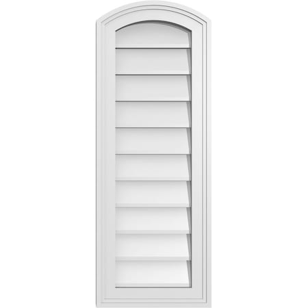 Ekena Millwork Arch Top Surface Mount PVC Gable Vent: Functional, w/ 2"W x 1-1/2"P Brickmould Frame, 12"W x 32"H GVPAR12X3202SF